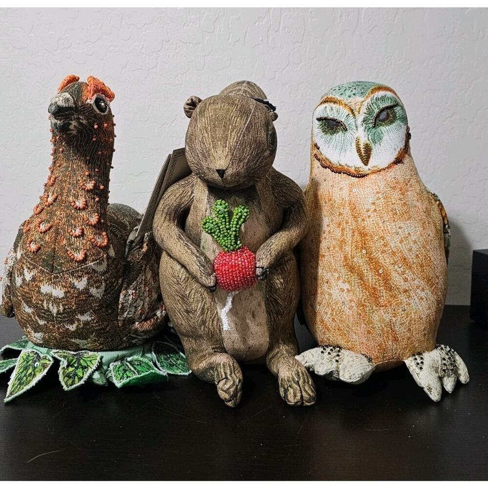 Lot 3 NWT John Derian Christmas Pillows Target 2025 Owl Squirrel Grouse Woodland